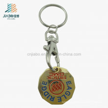 Выдвиженческий подарок цинковый сплав знак внимания монетки вагонетки keychain держателя с собачим крюком